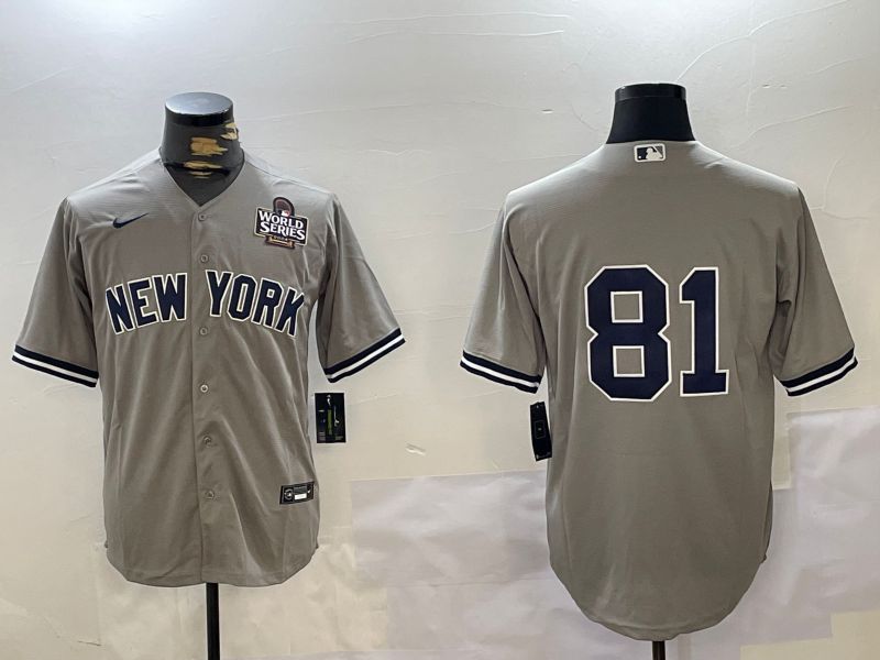 Men New York Yankees #81 No Name Grey Game 2024 Nike MLB Jersey style 1027->new york yankees->MLB Jersey